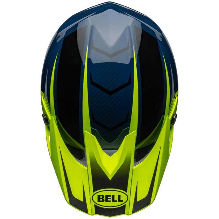 Crosshjälm Moto-10 Spherical Skivad Matt Glans Retina Blå/neon Gul BELL XL – bild 9