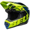 Crosshjälm Moto-10 Spherical Skivad Matt Glans Retina Blå/neon Gul BELL XL – miniatyr 1