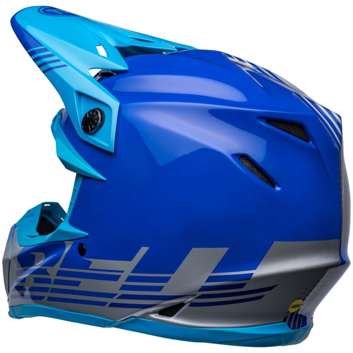 Crosshjälm Moto-9 Mips Louver Glans Grå/blå BELL XL – bild 8