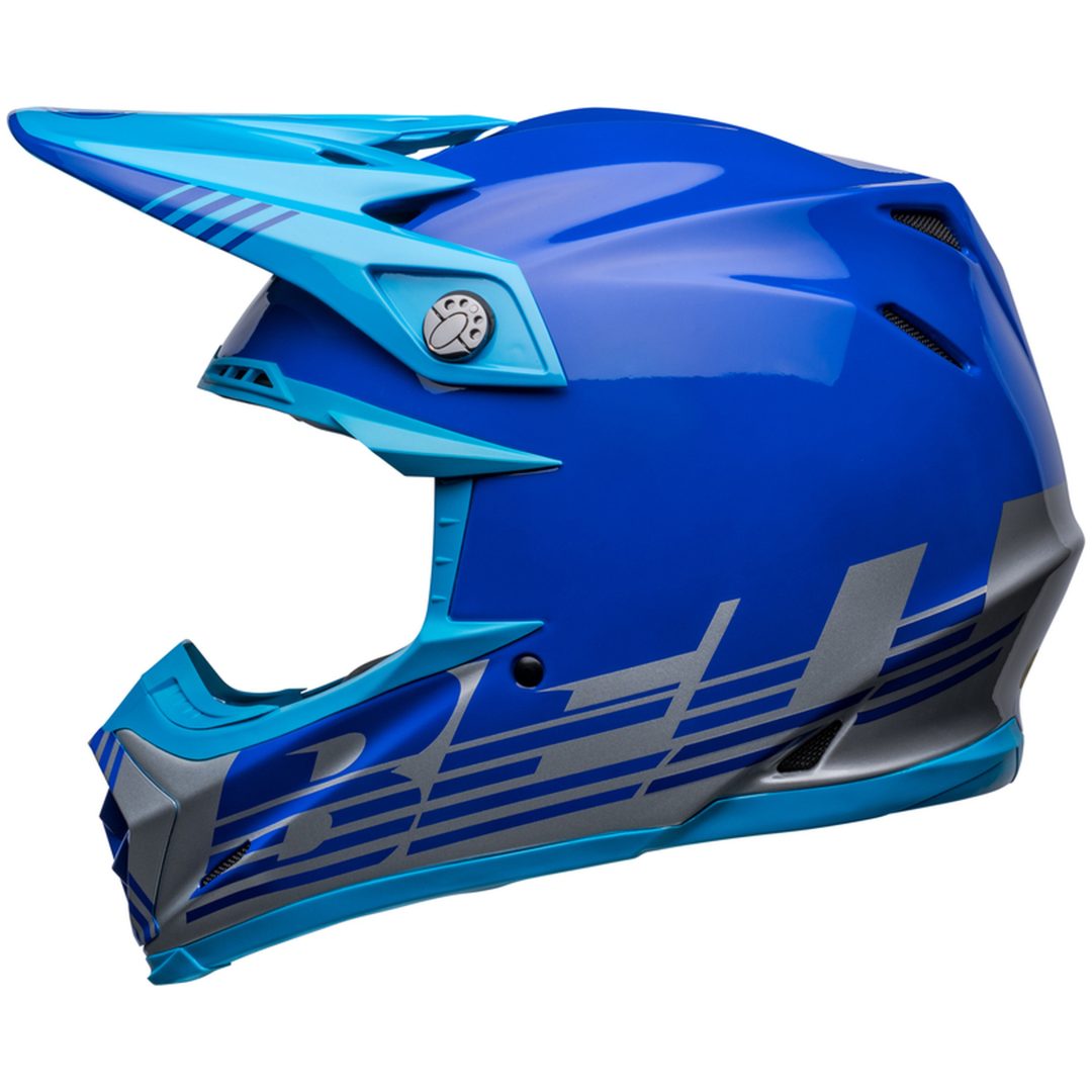 Crosshjälm Moto-9 Mips Louver Glans Grå/blå BELL XL – bild 3