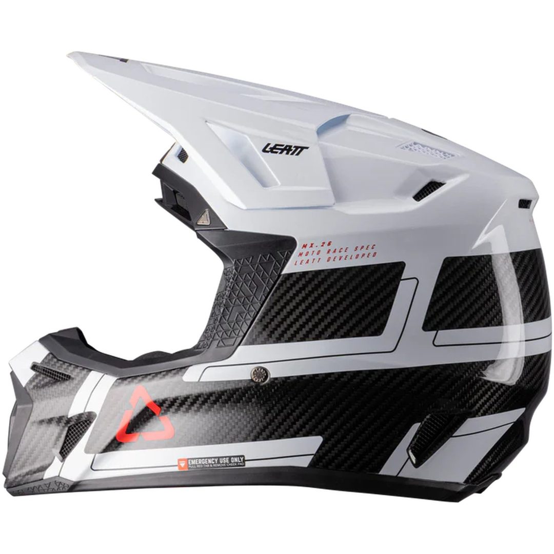 Crosshjälm Moto 9.5 Carbon/Vit Leatt S (55-56 cm) – bild 2