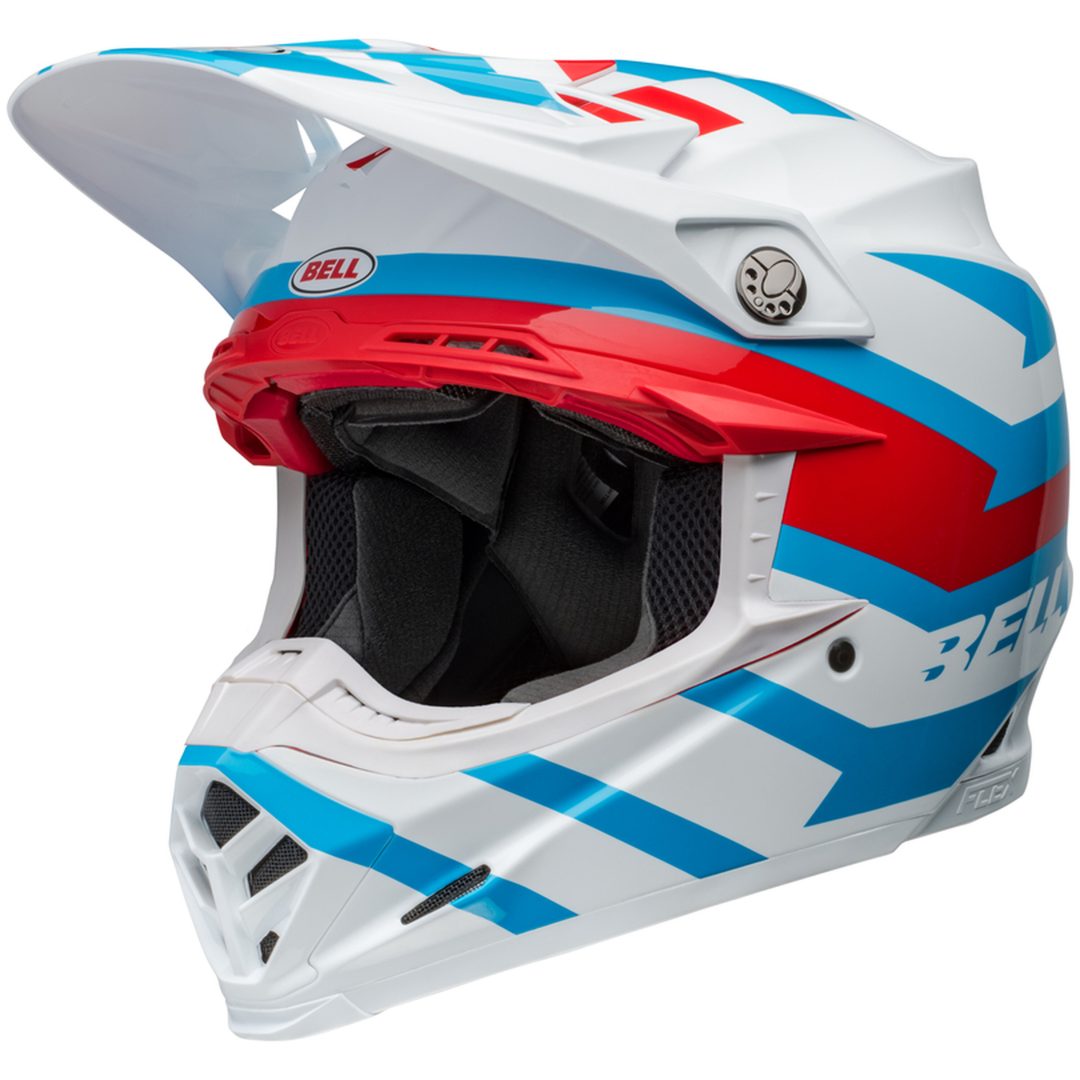 Crosshjälm Moto-9s Flex Banshee Glans Vit/röd BELL XL
