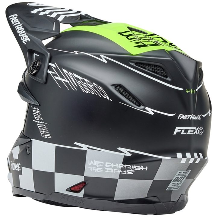 Crosshjälm Moto-9s Flex Fasthouse Smoke Bomb Matt Glans Svart/hiviz Gul/vit/grön BELL XL – bild 5