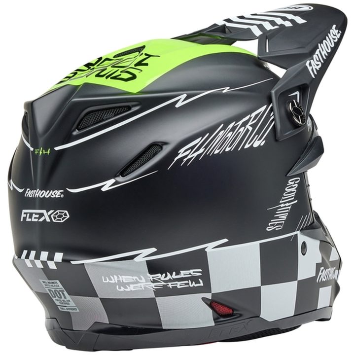 Crosshjälm Moto-9s Flex Fasthouse Smoke Bomb Matt Glans Svart/hiviz Gul/vit/grön BELL XL – bild 7