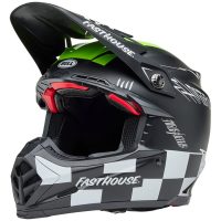 Crosshjälm Moto-9s Flex Fasthouse Smoke Bomb Matt Glans Svart/hiviz Gul/vit/grön BELL