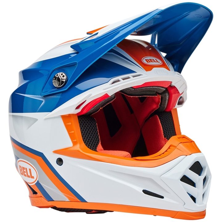 Crosshjälm Moto-9s Flex Glans Orange/blå/vit BELL L – bild 3