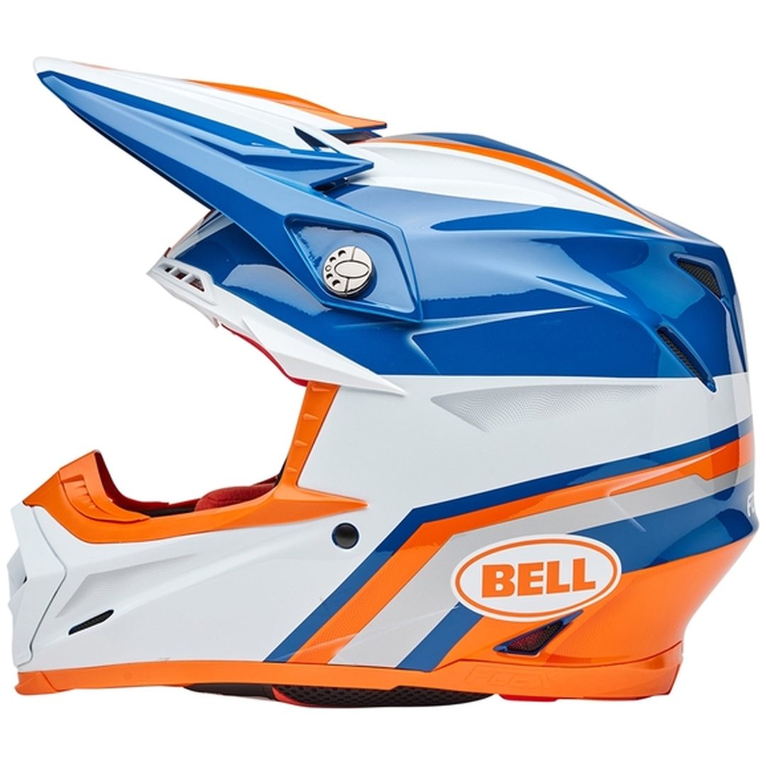 Crosshjälm Moto-9s Flex Glans Orange/blå/vit BELL L – bild 4