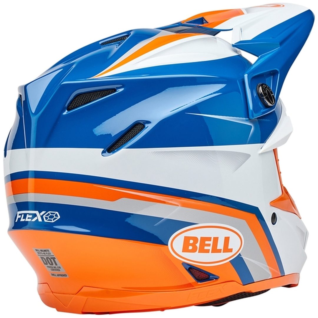 Crosshjälm Moto-9s Flex Glans Orange/blå/vit BELL L – bild 7