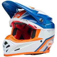 Crosshjälm Moto-9s Flex Glans Orange/blå/vit BELL