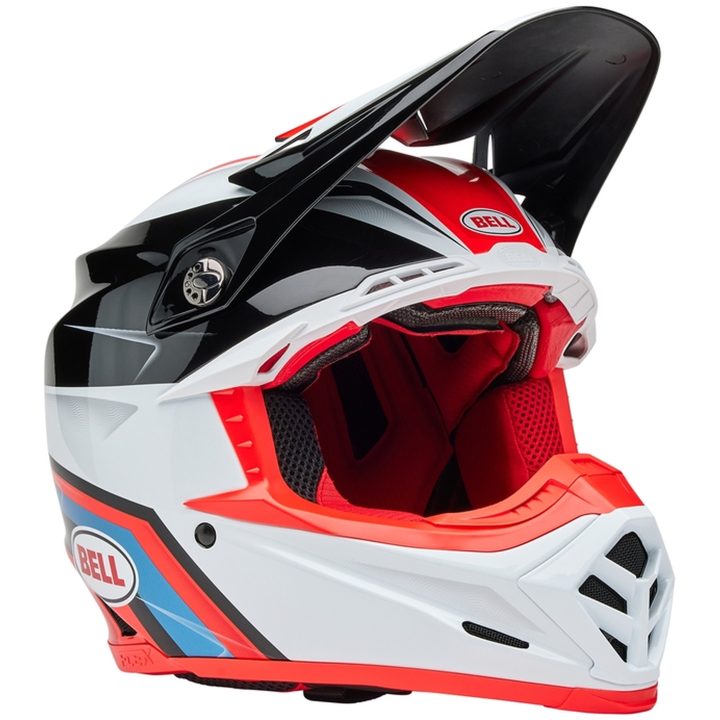 Crosshjälm Moto-9s Flex Glans Röd/svart/vit BELL L – bild 3