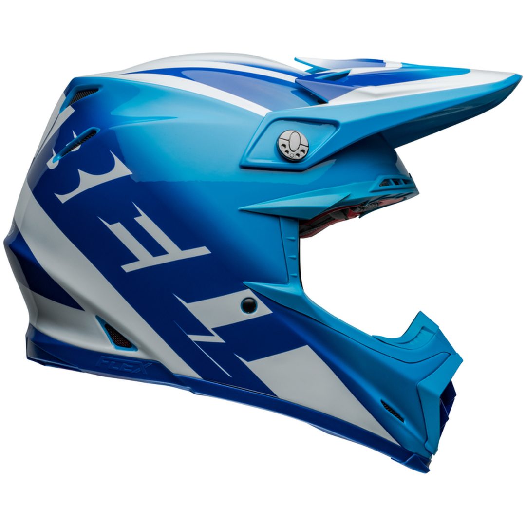 Crosshjälm Moto-9s Flex Rail Glans Blå/vit BELL s – bild 7