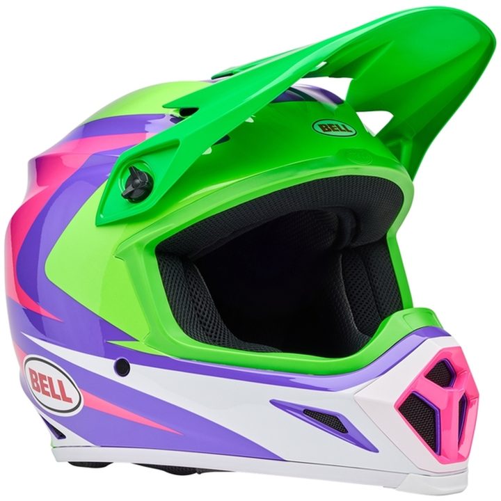 Crosshjälm Mx-9 Mips Jackal Gloss Hi-viz Grön/lila BELL M – bild 2