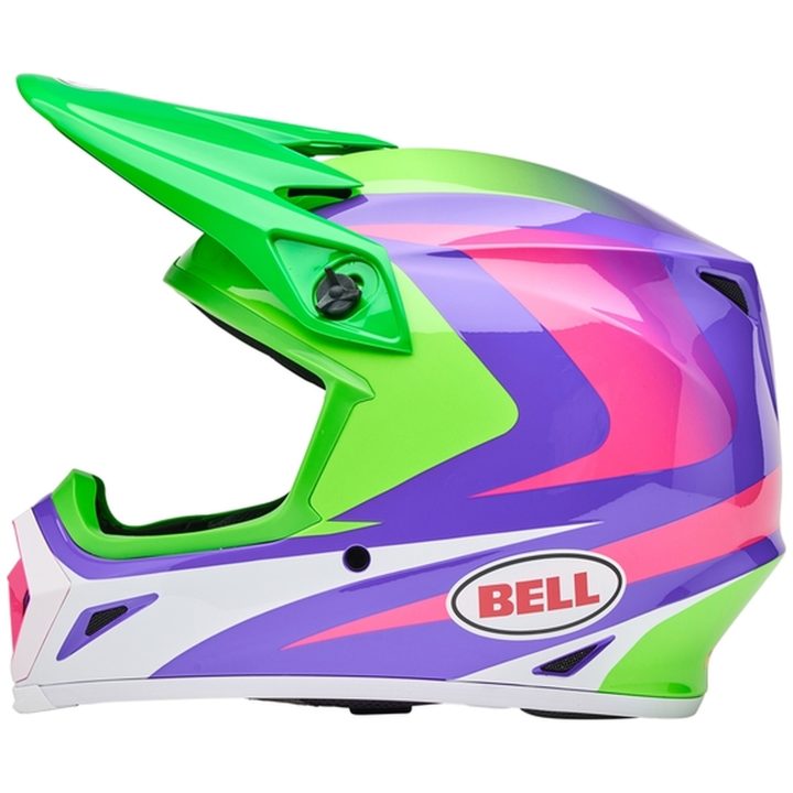 Crosshjälm Mx-9 Mips Jackal Gloss Hi-viz Grön/lila BELL M – bild 4