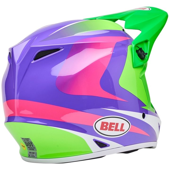 Crosshjälm Mx-9 Mips Jackal Gloss Hi-viz Grön/lila BELL M – bild 7