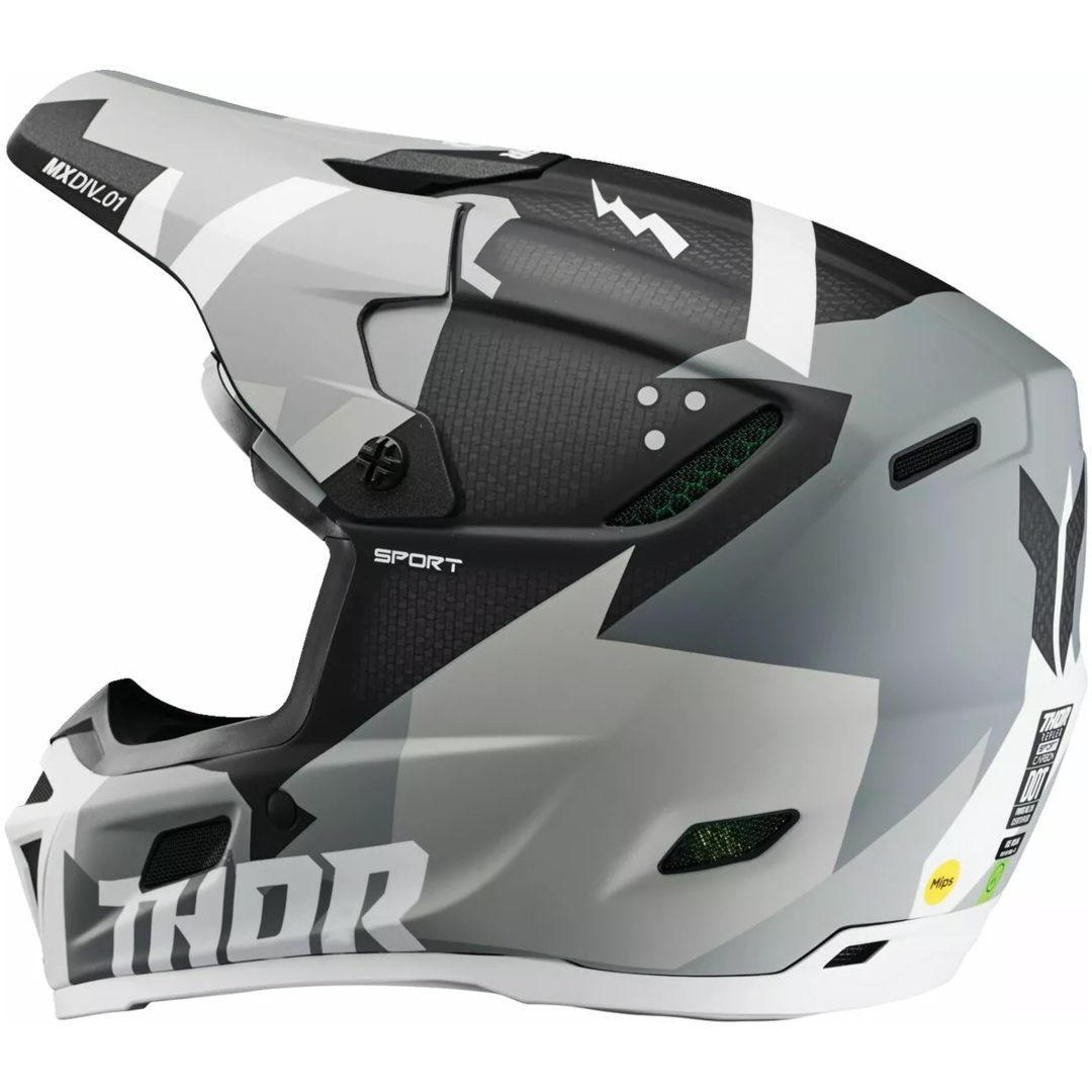Crosshjälm Reflex Sport Carbon Brave Mips Svart/grå/vit THOR XS – bild 2