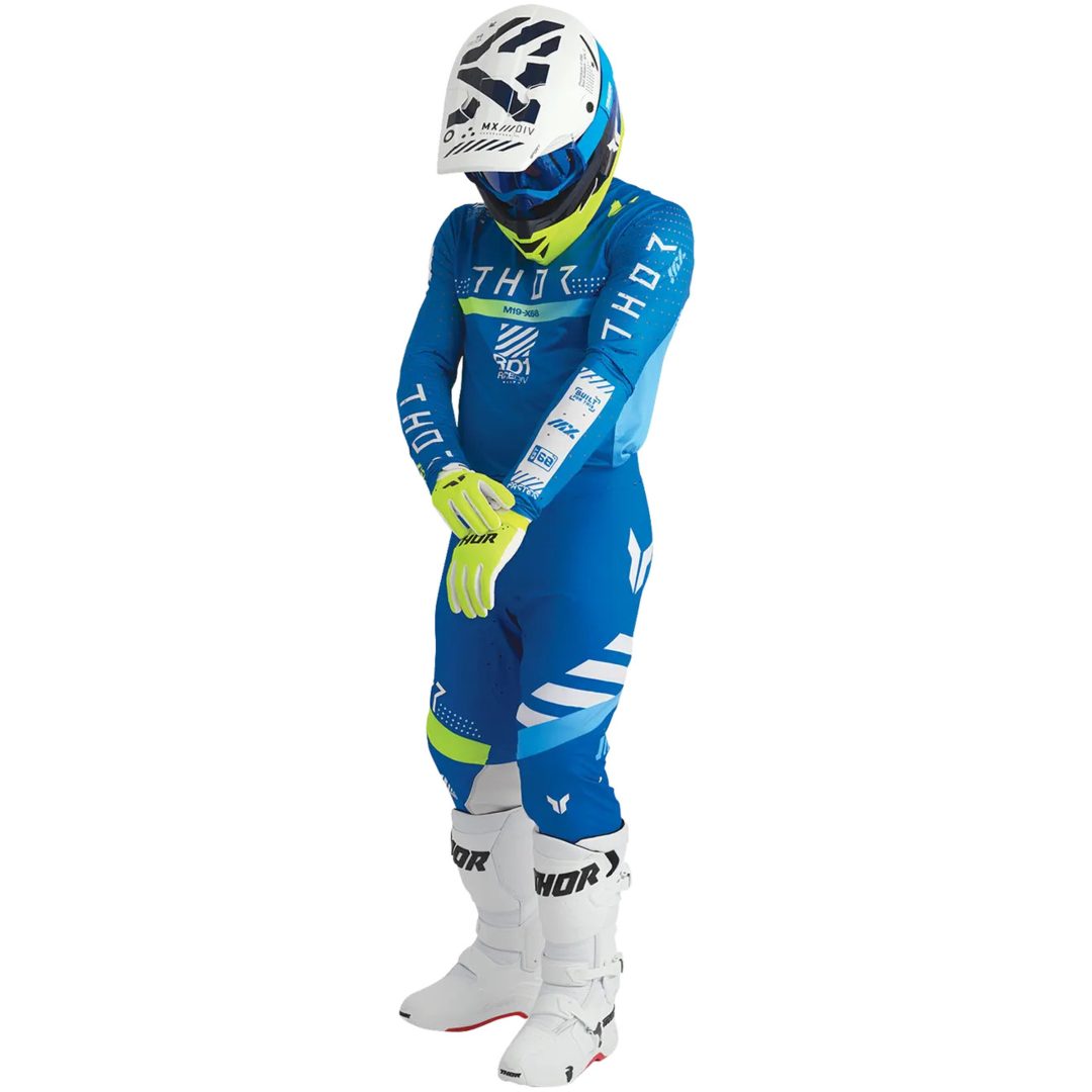 Crosshjälm Reflex Sport Strike Mips Blå/vit/fluorescerande Gul THOR XS – bild 8