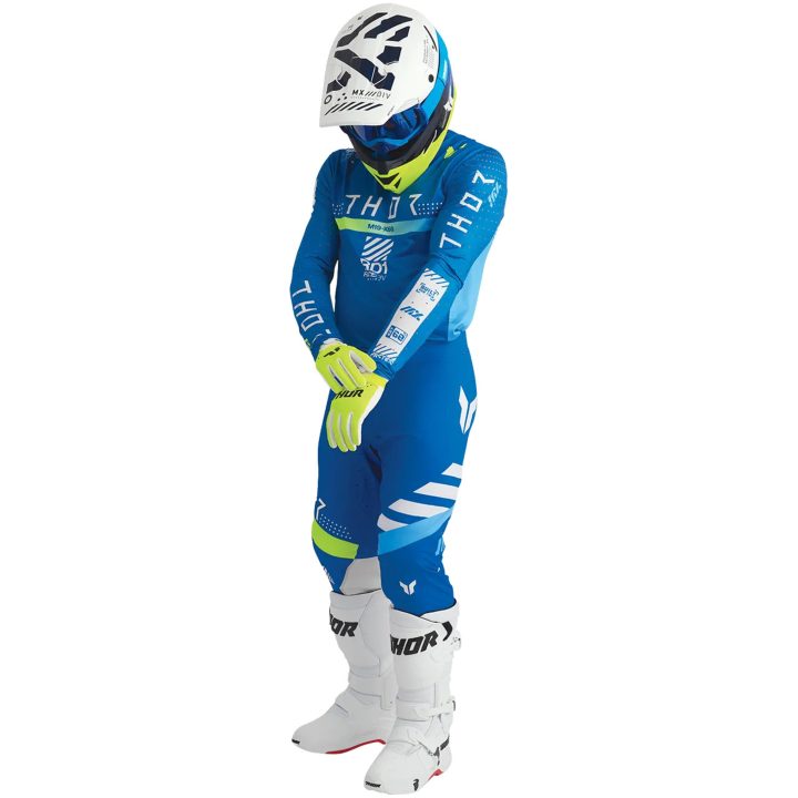 Crosshjälm Reflex Sport Strike Mips Blå/vit/fluorescerande Gul THOR XS – bild 8