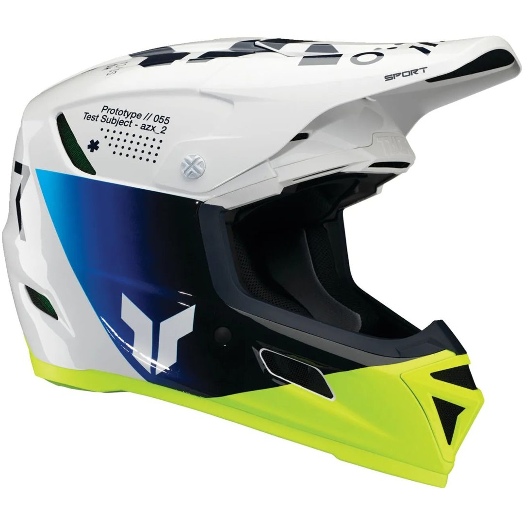 Crosshjälm Reflex Sport Strike Mips Blå/vit/fluorescerande Gul THOR XS