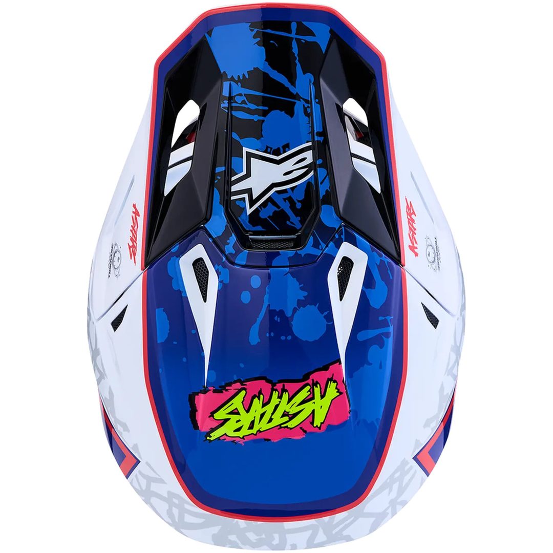 Crosshjälm S-M7 Blaster Blå Röd Vit ALPINESTARS(MX) XS – bild 3