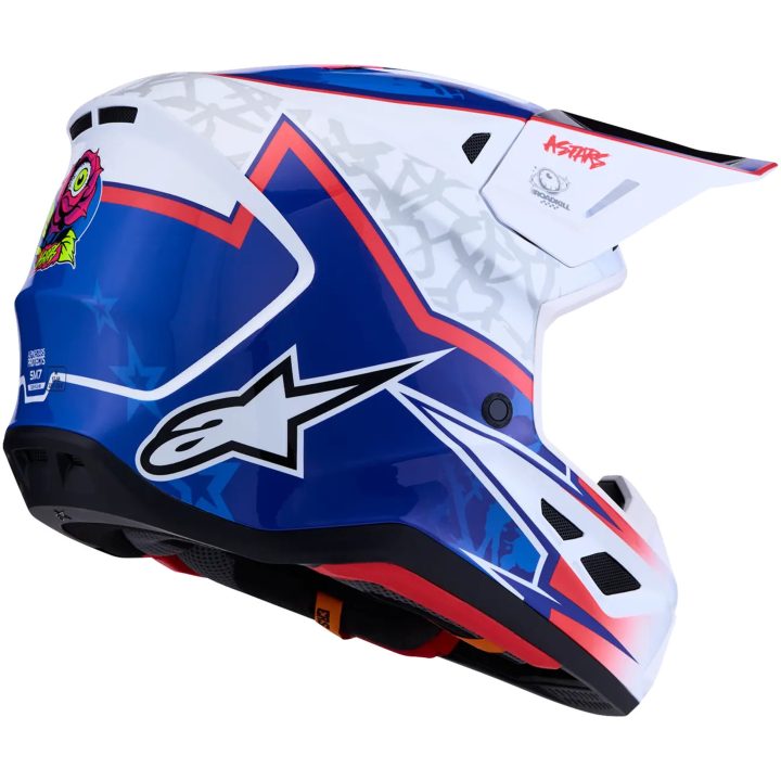 Crosshjälm S-M7 Blaster Blå Röd Vit ALPINESTARS(MX) XS – bild 7