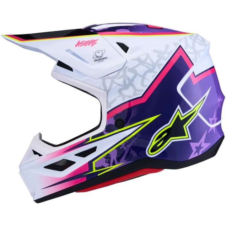 Crosshjälm S-M7 Blaster Lila Rosa Vit Alpinestars XS – bild 6