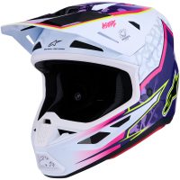 Crosshjälm S-M7 Blaster Lila Rosa Vit ALPINESTARS(MX)