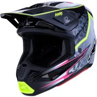 Crosshjälm S-M7 Blaster Svart Neongul Grå Vit ALPINESTARS(MX)