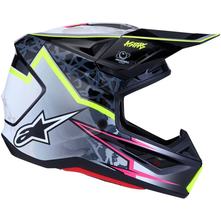 Crosshjälm S-M7 Blaster Svart Neongul Grå Vit ALPINESTARS(MX) XS – bild 2