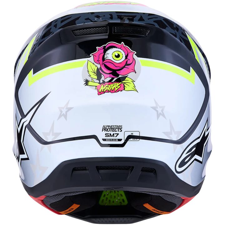 Crosshjälm S-M7 Blaster Svart Neongul Grå Vit ALPINESTARS(MX) XS – bild 3
