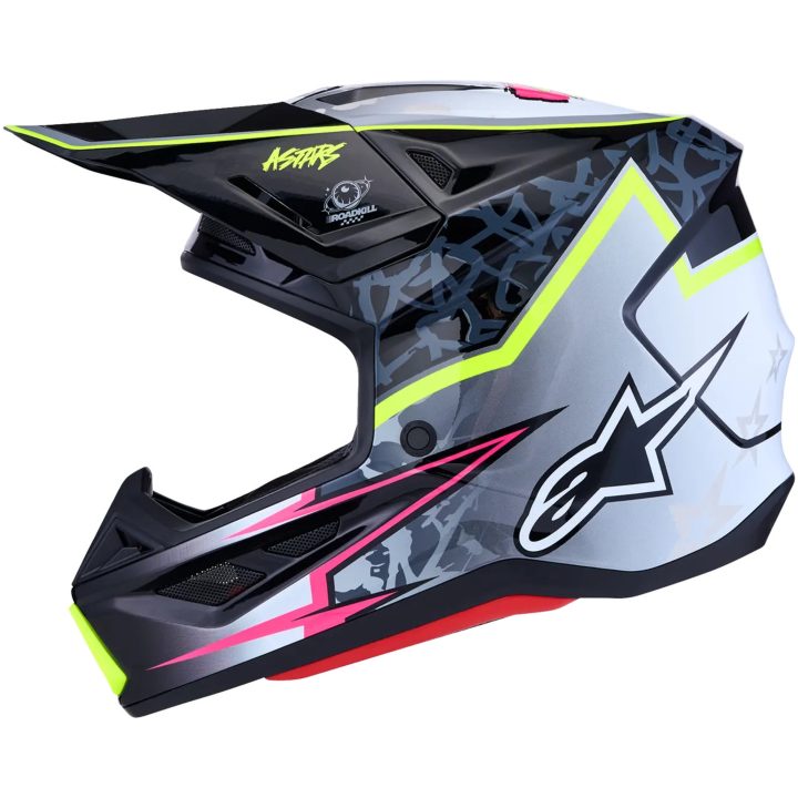 Crosshjälm S-M7 Blaster Svart Neongul Grå Vit ALPINESTARS(MX) XS – bild 5