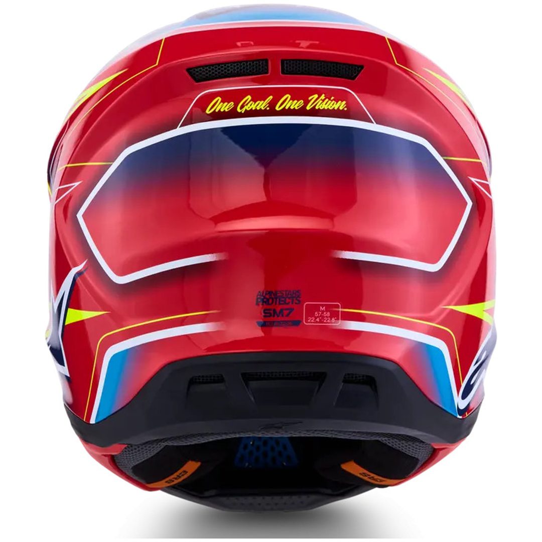 Crosshjälm S-M7 Cast Röd Blå Gul ALPINESTARS(MX) XS – bild 4