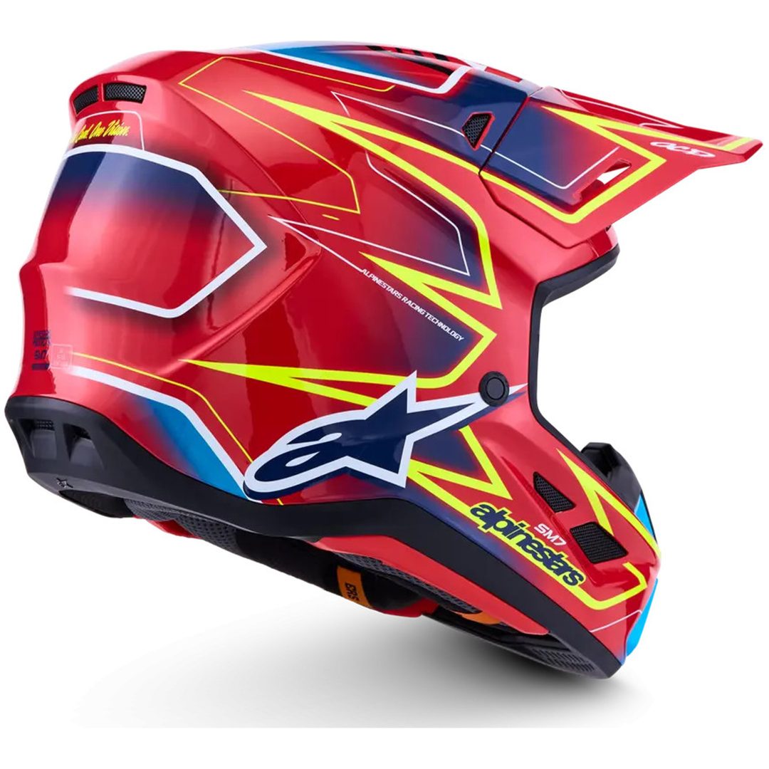 Crosshjälm S-M7 Cast Röd Blå Gul ALPINESTARS(MX) XS – bild 5