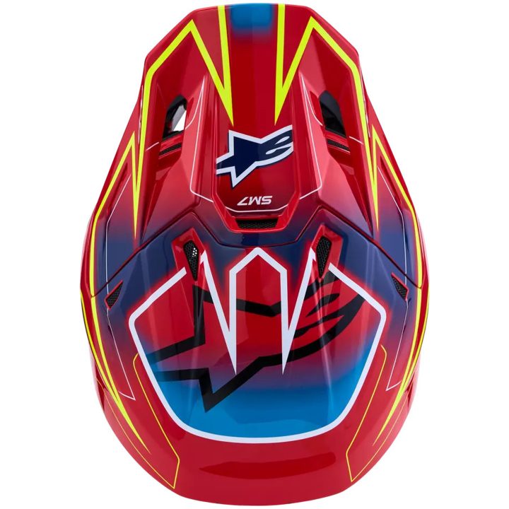 Crosshjälm S-M7 Cast Röd Blå Gul ALPINESTARS(MX) XS – bild 6