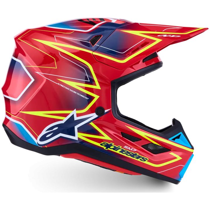 Crosshjälm S-M7 Cast Röd Blå Gul ALPINESTARS(MX) XS – bild 7