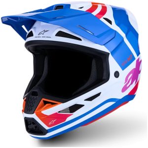 Crosshjälm S-M7 Core Vit Blå Rosa ALPINESTARS(MX)