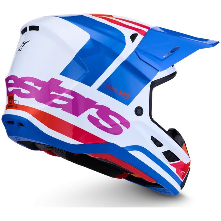 Crosshjälm S-M7 Core Vit Blå Rosa ALPINESTARS(MX) XS – bild 3