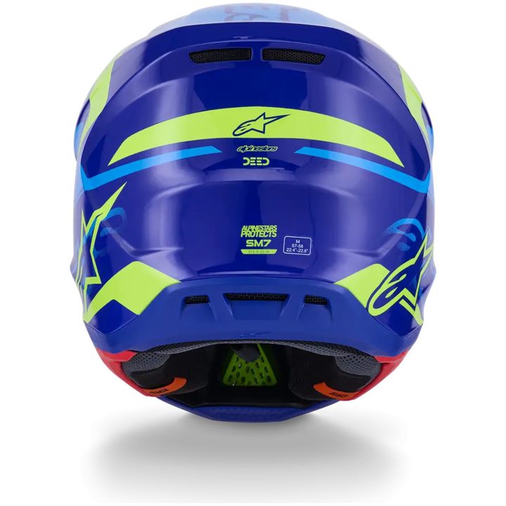 Crosshjälm S-M7 Deed Blå Svart Gul Alpinestars XS – bild 3