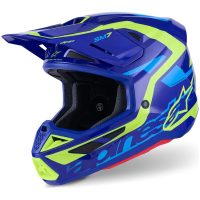 Crosshjälm S-M7 Deed Blå Svart Gul ALPINESTARS(MX)
