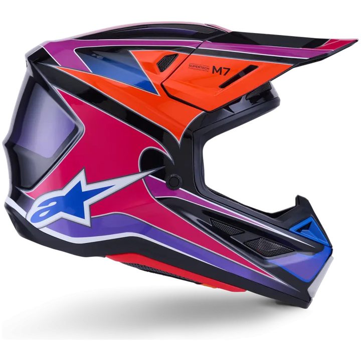 Crosshjälm S-M7 Fuse Blå Rosa Lila ALPINESTARS(MX) XS – bild 3