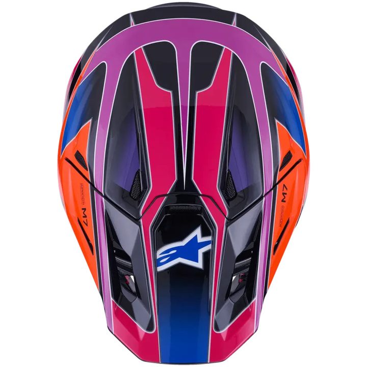 Crosshjälm S-M7 Fuse Blå Rosa Lila ALPINESTARS(MX) XS – bild 5
