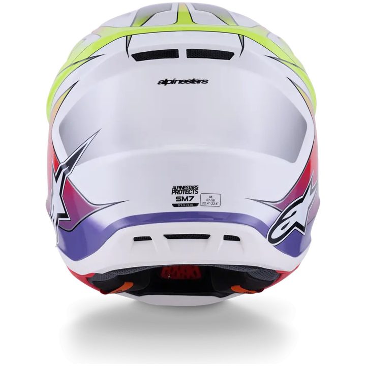 Crosshjälm S-M7 Fuse Vit Lila Gul ALPINESTARS(MX) XS – bild 3