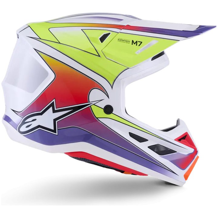 Crosshjälm S-M7 Fuse Vit Lila Gul ALPINESTARS(MX) XS – bild 4