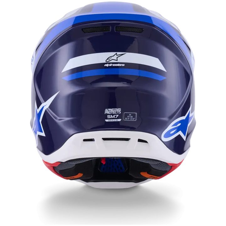 Crosshjälm S-M7 Rise Blå Vit ALPINESTARS(MX) XS – bild 3