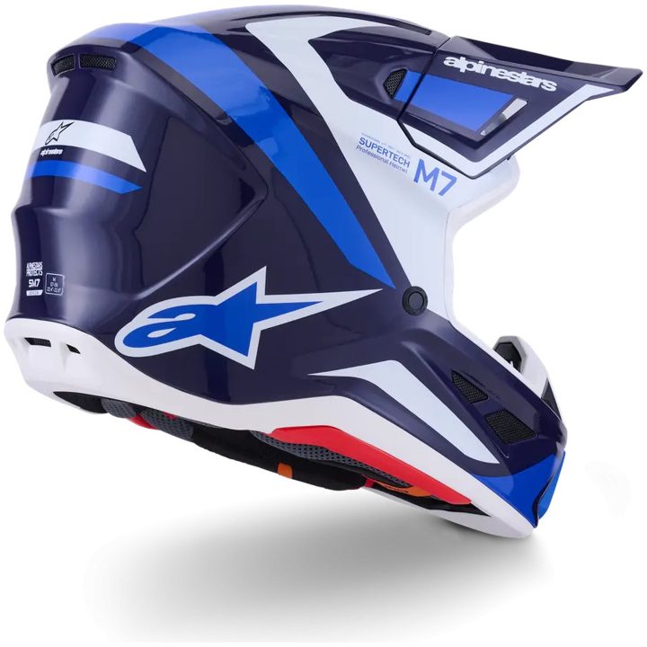 Crosshjälm S-M7 Rise Blå Vit ALPINESTARS(MX) XS – bild 5