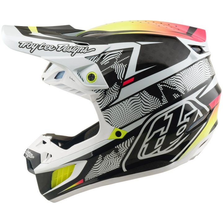 Crosshjälm SE5 Carbon MIPS Lined Up Svart Vit Gul TROY LEE DESIGNS XS – bild 2