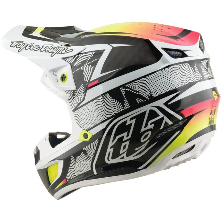 Crosshjälm SE5 Carbon MIPS Lined Up Svart Vit Gul TROY LEE DESIGNS XS – bild 3