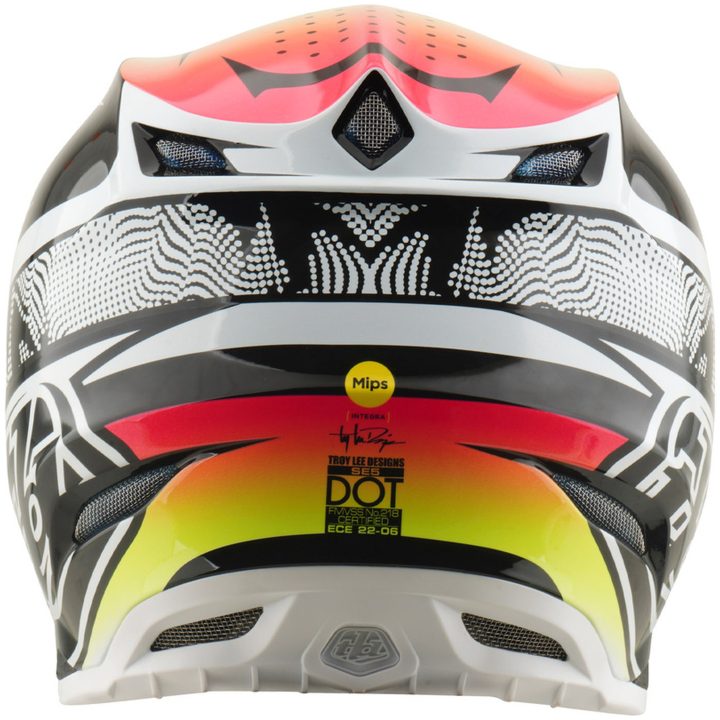 Crosshjälm SE5 Carbon MIPS Lined Up Svart Vit Gul TROY LEE DESIGNS XS – bild 4