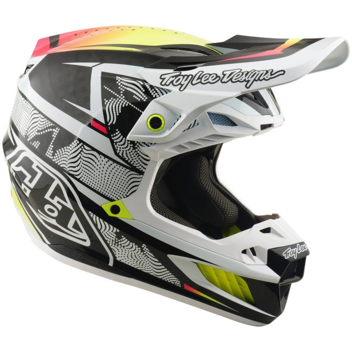 Crosshjälm SE5 Carbon MIPS Lined Up Svart Vit Gul TROY LEE DESIGNS XS – bild 7