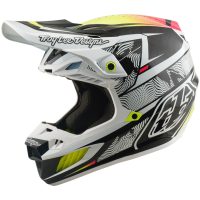 Crosshjälm SE5 Carbon MIPS Lined Up Svart Vit Gul TROY LEE DESIGNS