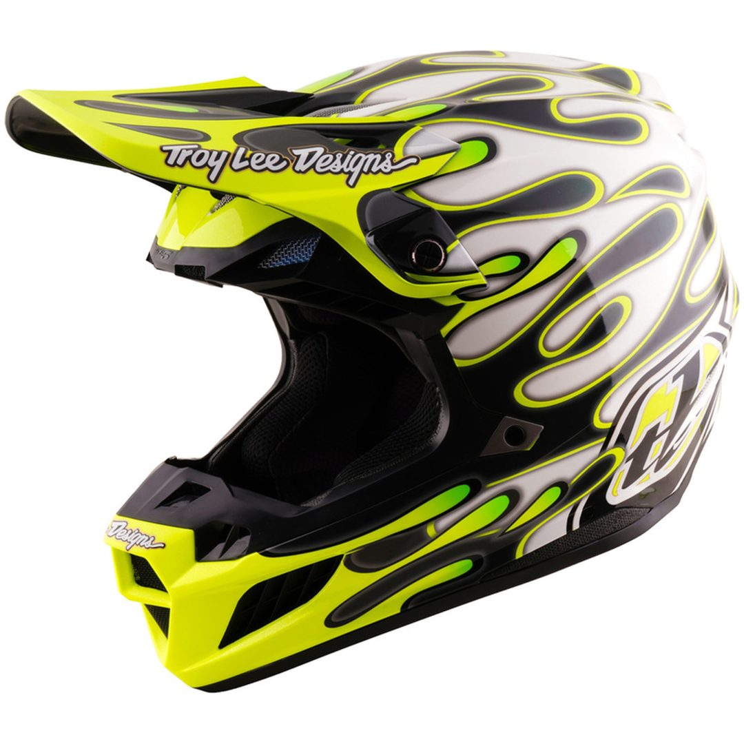 Crosshjälm SE5 Composite MIPS Overspray Grå Neongul TROY LEE DESIGNS XS
